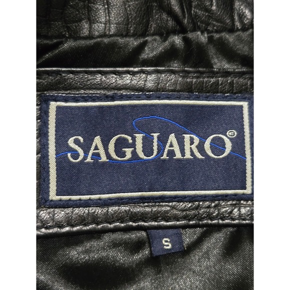 Saguaro Black Genuine Leather Crocodile Embossed Vest Faux Fur Collar‎ Small - Picture 3 of 11